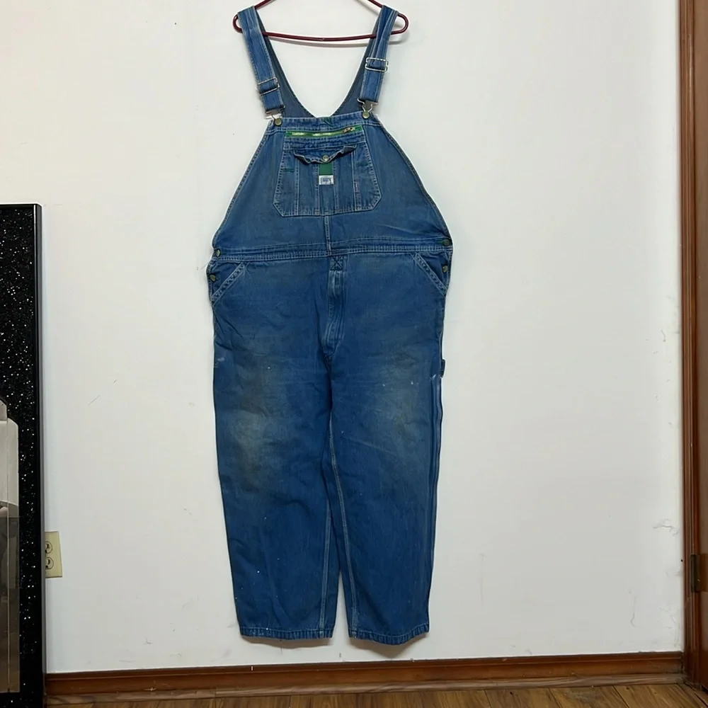 🌞 Liberty vintage blue distressed carpenter overalls utility pick apair men 49”w